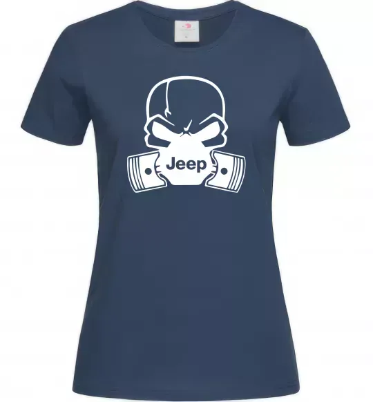Женская футболка Jeep skull Темно-синий фото