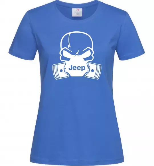 Женская футболка Jeep skull Ярко-синий фото