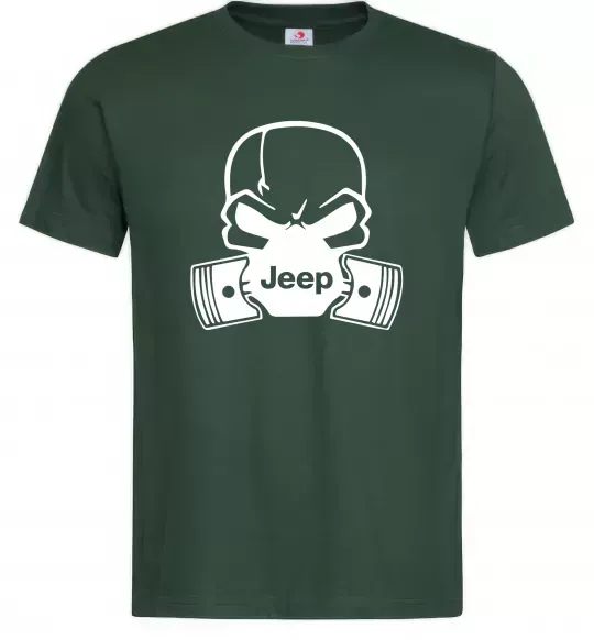 Чоловіча футболка Jeep skull Темно-зелений фото