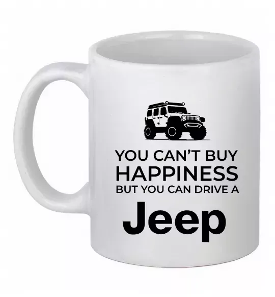 Чашка керамічна You can drive a Jeep Білий фото