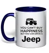 Чашка с цветной ручкой You can drive a Jeep Глубокий темно-синий фото