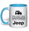 Чашка с цветной ручкой You can drive a Jeep Голубой фото