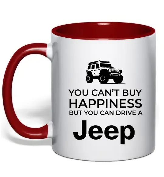Чашка с цветной ручкой You can drive a Jeep Красный фото