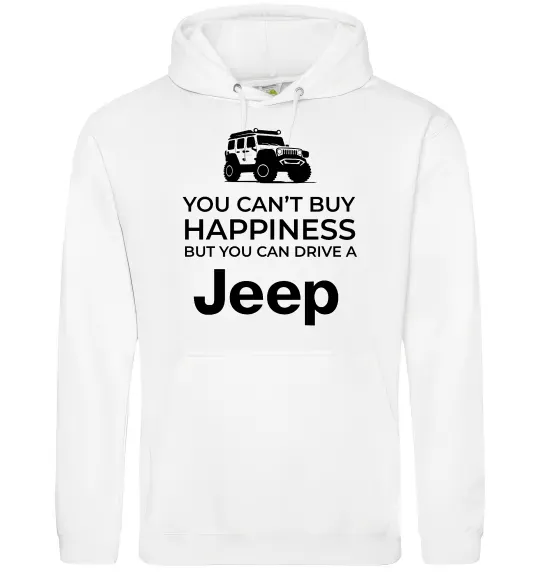 Женская толстовка (худи) You can drive a Jeep Белый фото