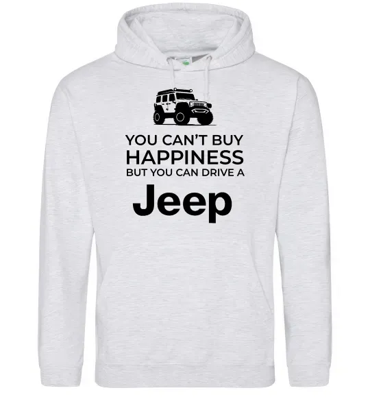 Женская толстовка (худи) You can drive a Jeep Серый меланж фото