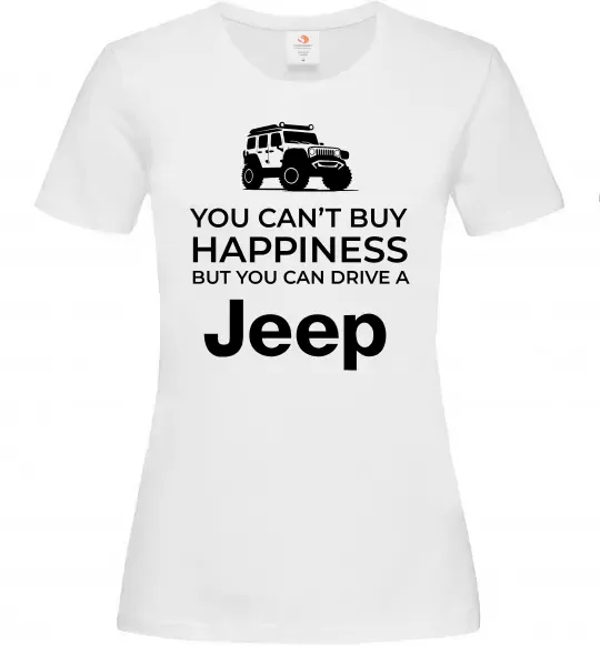 Жіноча футболка You can drive a Jeep Білий фото