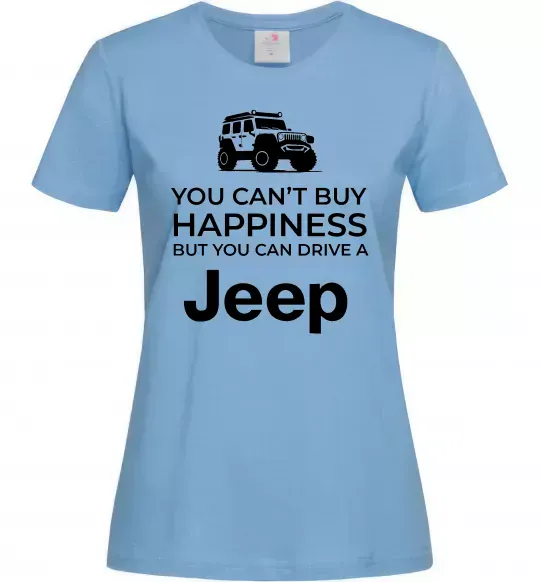 Жіноча футболка You can drive a Jeep Блакитний фото
