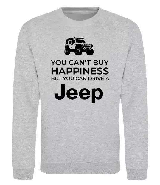 Свитшот You can drive a Jeep Серый меланж фото