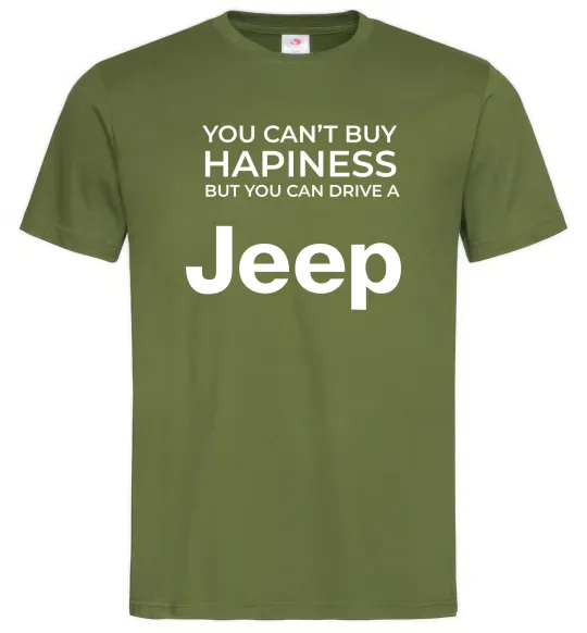 Чоловіча футболка You can drive a Jeep Оливковий фото
