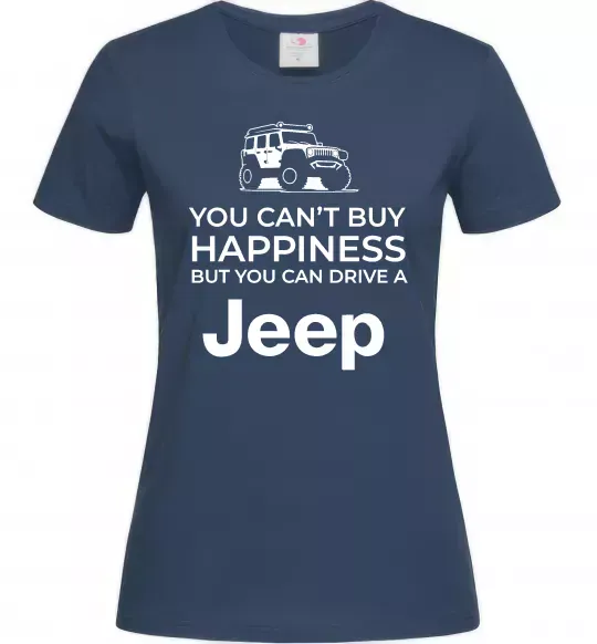 Жіноча футболка You can drive a Jeep Темно-синій фото