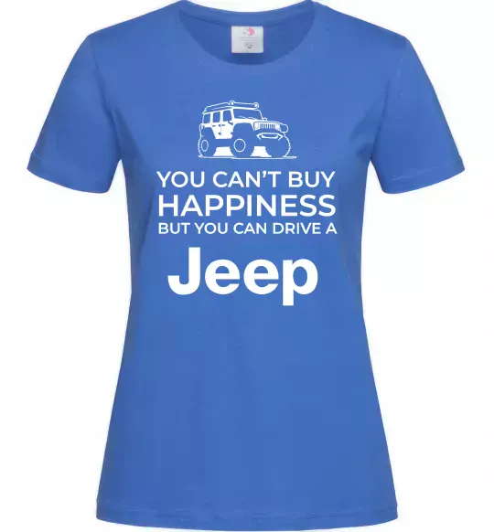 Жіноча футболка You can drive a Jeep Яскраво-синій фото