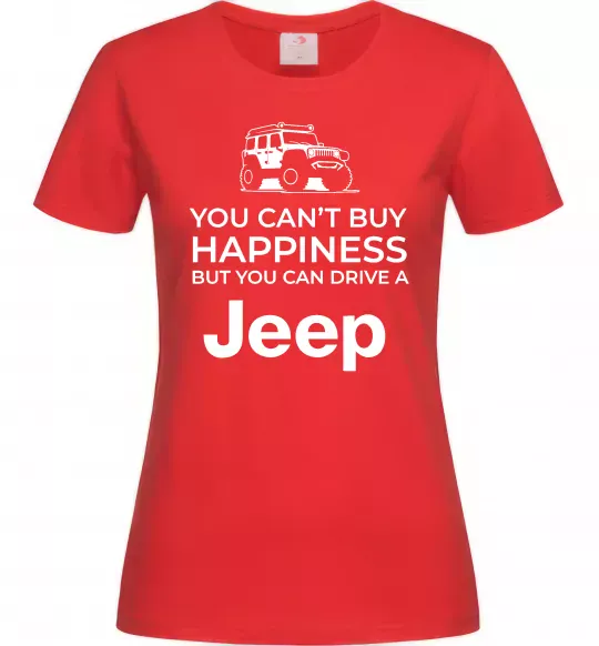 Жіноча футболка You can drive a Jeep Червоний фото