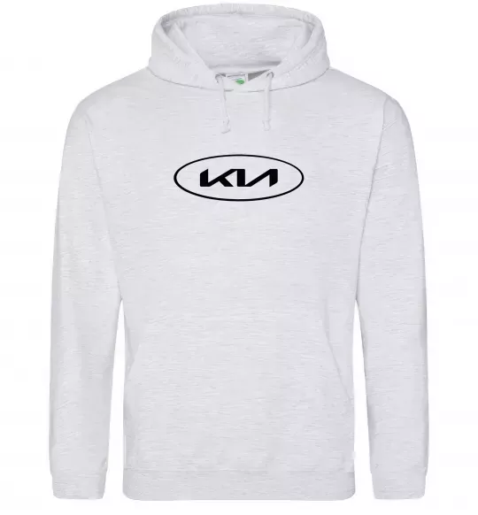 Мужская толстовка (худи) Kia logo Серый меланж фото
