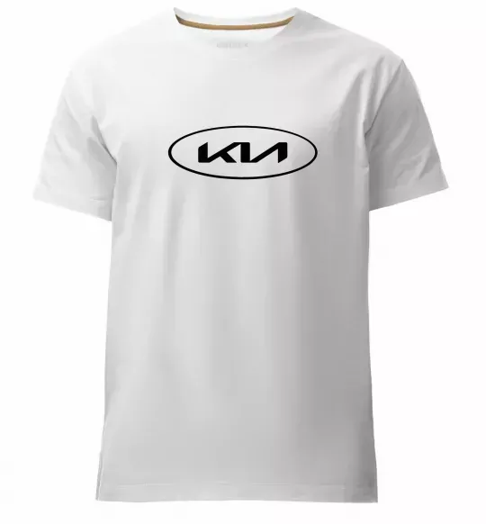 Чоловіча преміум футболка Kia logo Білий фото