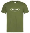Мужская футболка Kia logo Оливковый Мужская футболка Kia logo Оливковый фото
