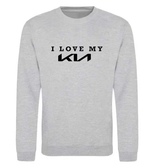Свитшот I love my KIA Серый меланж фото