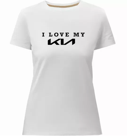Женская премиум футболка I love my KIA Белый фото