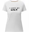 Женская премиум футболка I love my KIA Белый фото