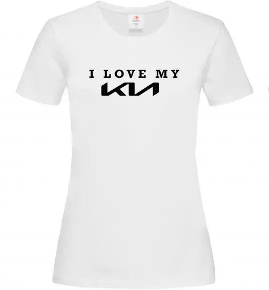 Женская футболка I love my KIA Белый фото