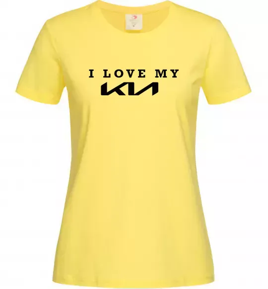 Женская футболка I love my KIA Лимонный фото