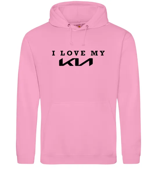 Мужская толстовка (худи) I love my KIA Розовый фото