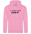 Мужская толстовка (худи) I love my KIA Розовый фото