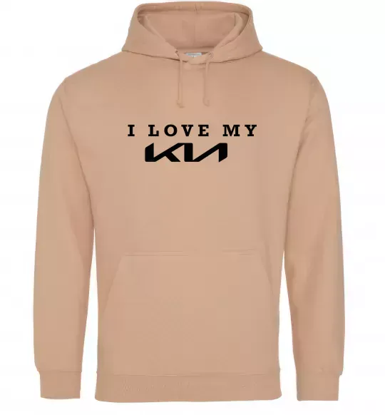 Чоловіча толстовка (худі) I love my KIA Пісочний фото