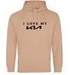 Чоловіча толстовка (худі) I love my KIA Пісочний фото