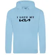 Мужская толстовка (худи) I love my KIA Голубой фото