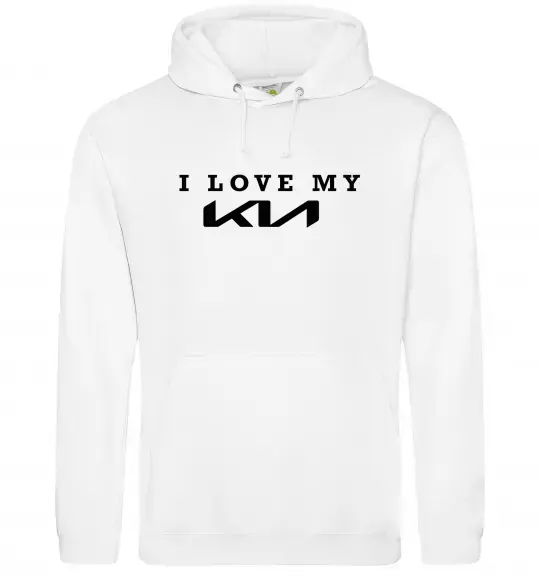 Женская толстовка (худи) I love my KIA Белый фото