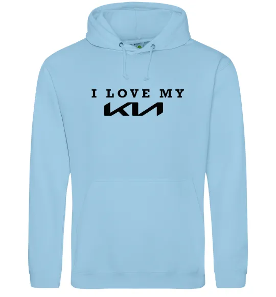 Женская толстовка (худи) I love my KIA Голубой фото