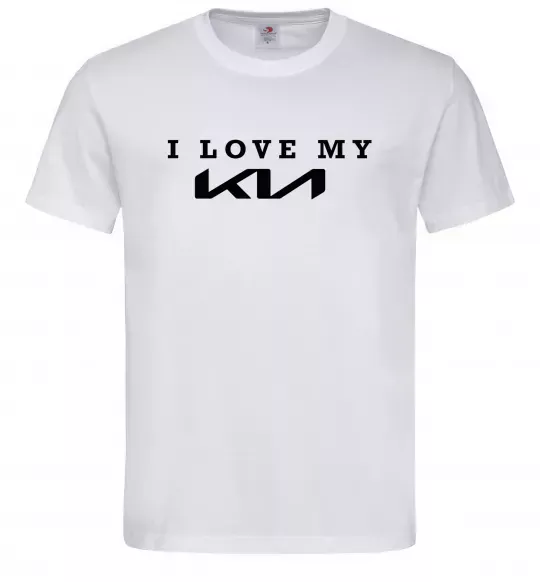 Мужская футболка I love my KIA Белый фото