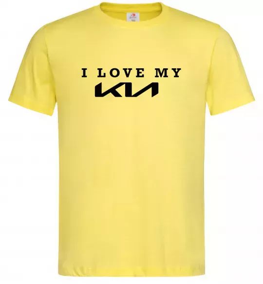 Мужская футболка I love my KIA Лимонный фото