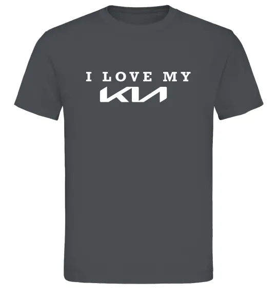 Мужская футболка I love my KIA Графит фото