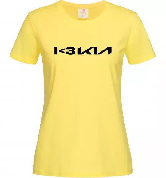 Женская футболка I <3 KIA Лимонный фото