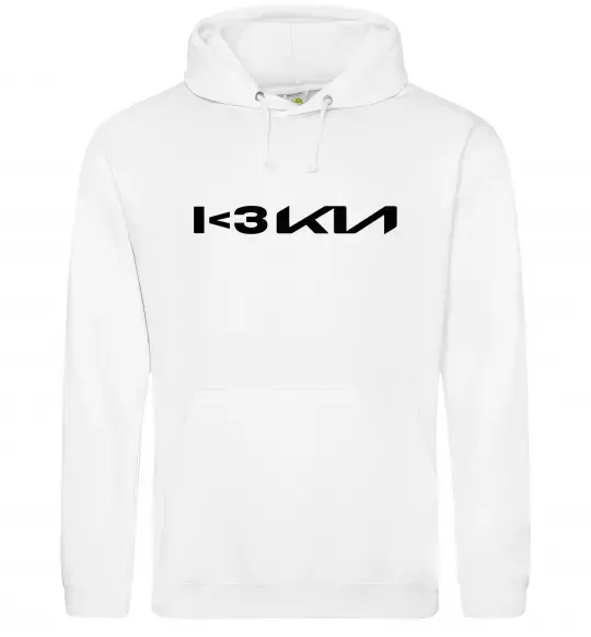Мужская толстовка (худи) I <3 KIA Белый фото