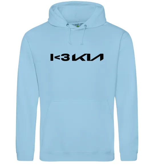 Чоловіча толстовка (худі) I <3 KIA Блакитний фото