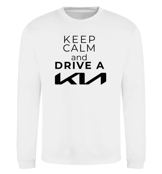 Свитшот Keep calm and drive KIA Белый фото