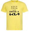 Мужская футболка Keep calm and drive KIA Лимонный фото