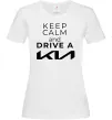Жіноча футболка Keep calm and drive KIA Білий фото