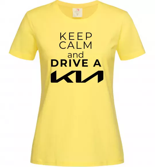 Жіноча футболка Keep calm and drive KIA Лимонний фото