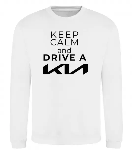 Світшот Keep calm and drive KIA Білий фото