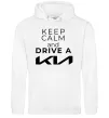 Жіноча толстовка (худі) Keep calm and drive KIA Білий фото