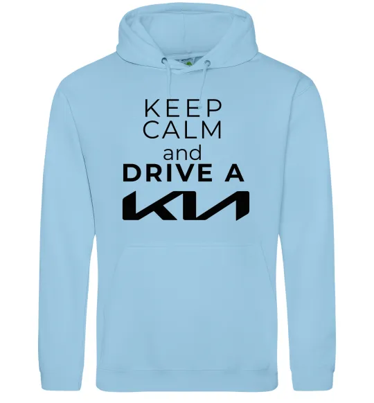 Женская толстовка (худи) Keep calm and drive KIA Голубой фото