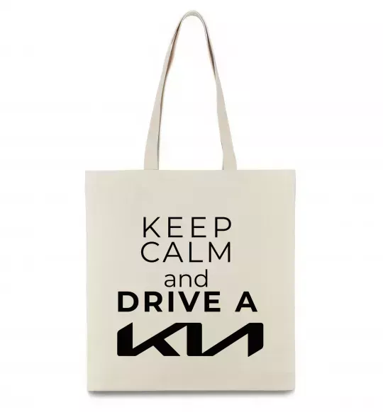 Еко-сумка Keep calm and drive KIA Бежевий фото