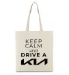 Еко-сумка Keep calm and drive KIA Бежевий фото