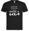 Мужская футболка Keep calm and drive KIA Черный фото
