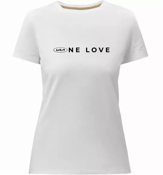 Жіноча преміум футболка KIA one love Білий фото