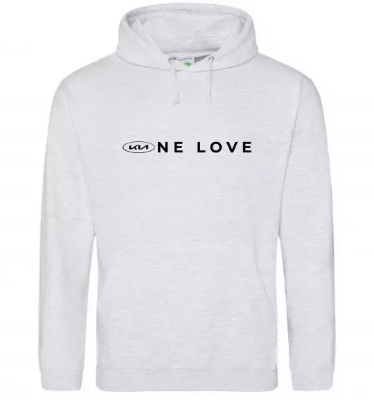 Чоловіча толстовка (худі) KIA one love Сірий меланж фото