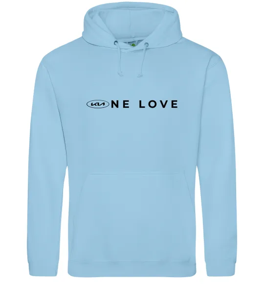 Мужская толстовка (худи) KIA one love Голубой фото